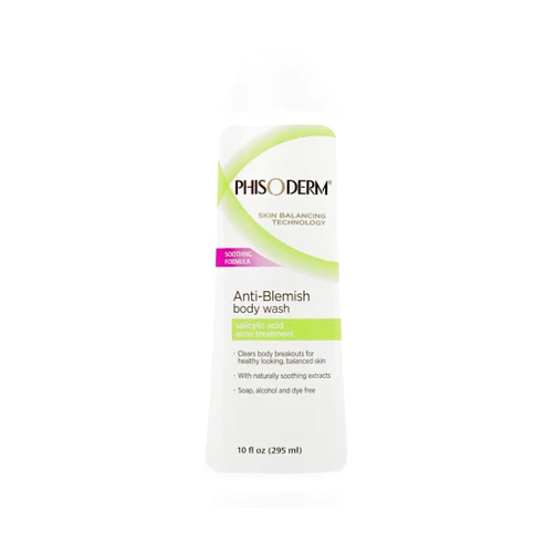pHisoderm Anti-Blemish Body Wash for Acne, 10 fl oz Bottle