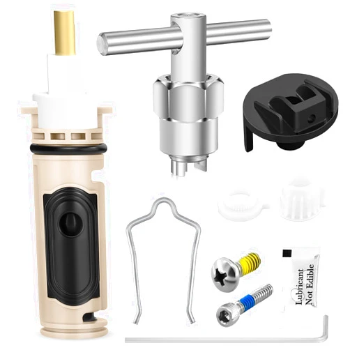 YUNPLE 1222 Replacement Cartridge with Puller 104421 and Handle Adapter Kit 116653, Compatible with Moen Single Handle Posi Temp Tub Shower Faucet
