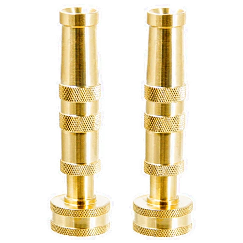 Twinkle Star Heavy-Duty Brass Adjustable Twist Hose Nozzle, Garden Hose Nozzle, Hose Sprayer Nozzle, 2 Pack, TWIS3432