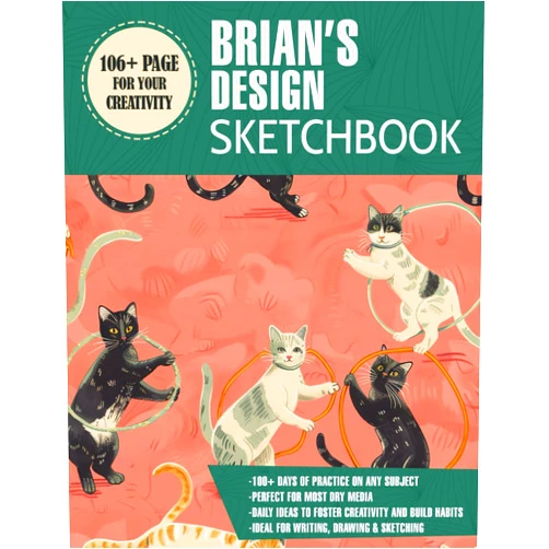 Ali Mcneil Brian's Design Book: Personalized For Creative Ideas And Inspirations | 106+ Large White Papers 8.5