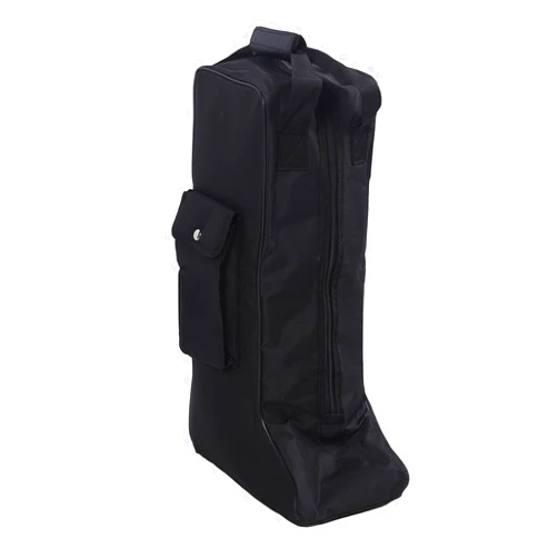Senrusa Portable Boots Storage Bag,Boot Bag with Handle, Oxford Cloth and Leather Black Water proofing for Cowboy Boots Snow Boots for Travel and Daily Use