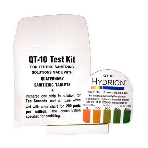 EDWARDS-COUNCILOR Steramine Quat Sanitizer Test Strips, 30 x QT-10 Test Strips to Measure 0-400 PPM, 2 x Envelopes, 15 Litmus Paper Each, Quat Test Strips for Testing Sanitizing Solution for Hotels, Bar & Restaurants
