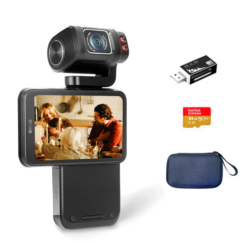 ORDRO 5K Video Camera Camcorder, M3 48MP UHD 4K/60fps Handheld Digital Camera, 3.5'' Rotatable IPS Screen 3250mAh Battery WiFi IR Night Vision Camera with 64G SD Card for YouTube Vlogs