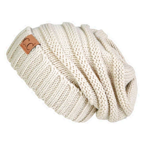 Funky Junque Trendy Warm Oversized Chunky Soft Oversized Cable Knit Slouchy Beanie