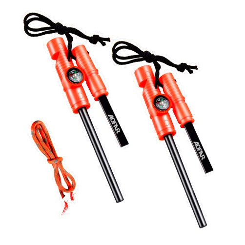AOFAR Fire Starter AF-381/AF-381plus Fire Steel with Paracord and Whistle for Camping, Hiking, Hunting, Backpacking, Boating, Emergency Rescue…