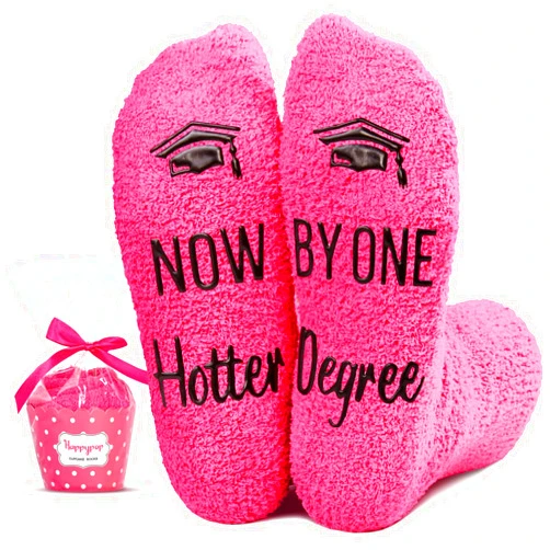 HAPPYPOP Last Day of School Gifts - Fuzzy Socks for Teacher Students, Book Lover Gifts Graduation Gifts