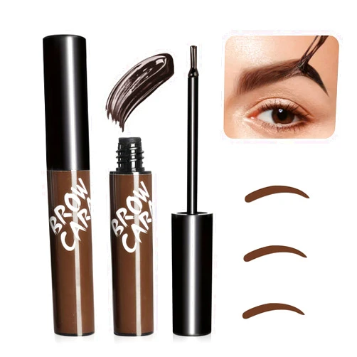 Stevenlay Brow Tattoo Peel Off Tint - Eyebrow Gel Tint with Eyebrow Stencils, Brow Gel Eyebrow Tattoos Long-Lasting Makeup, Waterproof Eye Brow Pencils for Women Create Full Voluminous Brows (Dark Brown)