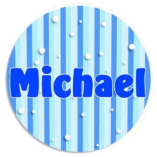 Apple Orange Gifts Michael - 3 Pack Circle Stickers 3 Inch - Water Bottle School Name Tag Labels