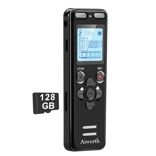 Aiworth 136GB Digital Voice Recorder Voice Activated Recorder for Lectures Meetings - aiworth 9860 Hours Sound Audio Recorder Dictaphone Recording Device with Playback,MP3 Player,Password,Variable Speed.