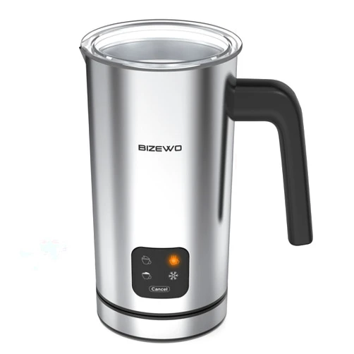 BIZEWO Milk Frother Electric, Coffee Frother, Warm and Cold Milk Foamer, BIZEWO 4 IN 1 Automatic Milk Warmer Stainless Steel with Touch Screen, for Coffee, Latte, Hot Chocolate