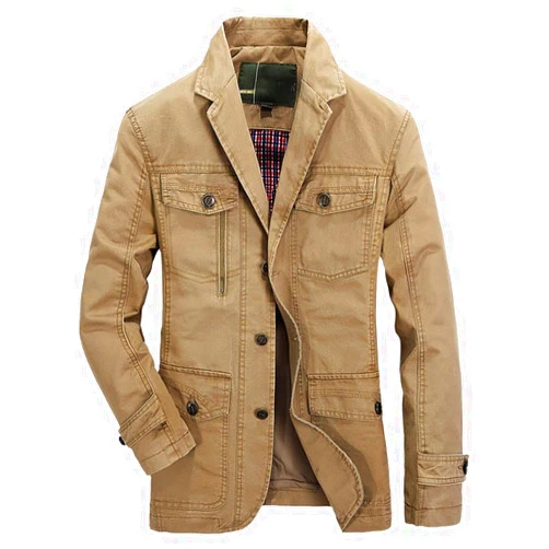 OstriA Casual Military Blazer Jacket Men Cotton Slim Fit Business Coats Mens Clothing Spring Autumn