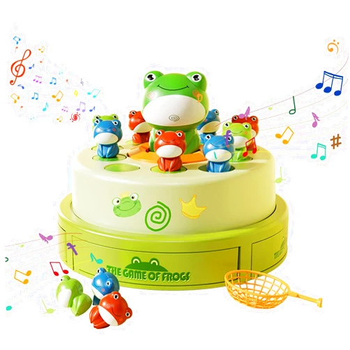 Dacimora Frog Game Rotating Ejection Toy, Catching 10 Mini Frogs Bounce to Develop Children's Reaction Ability, Suitable for 3,4,5,6,7,8 Years Old Children Learn Toys.