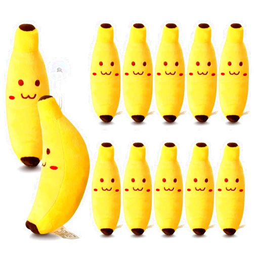 Hiboom 12 Pcs Banana Plush Pillow Stuffed 7.87 Inch, Plush Toys Banana Pillow, Cute Fruit Toy, Soft and Cute Sleeping Doll, Suitable for a Neap Pillow and a Lovely Present for Boy Girl
