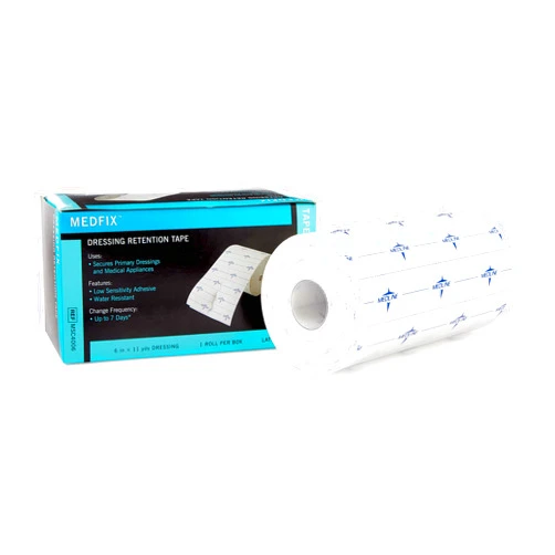 Medline MedFix Dressing Retention Tape with S-Release Liner, Secures Primary Dressings and Medical Appliances, 6