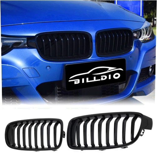 BILLDIO F30 Grille - Black Kidney Single slats Grill Compatible With BMW 3 Series F30 F31 2012-2018 320i 328i 328d 330e 330i 335i 340i 328i,ABS Gloss Black Kidney Grill