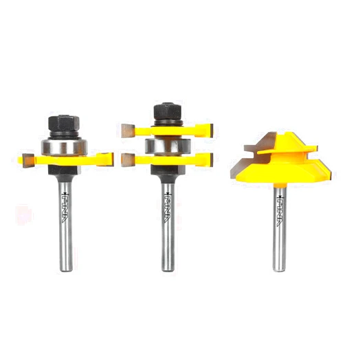 MNA Tongue and Groove Bits & 45 Degree Lock Miter Router Bit, 1/4 Inch Shank Wood Milling Cutter Bits