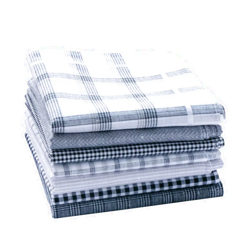 MZLIU Handkerchiefs for Men 100% Cotton Plaid Pocket Squares Set 7 Pack