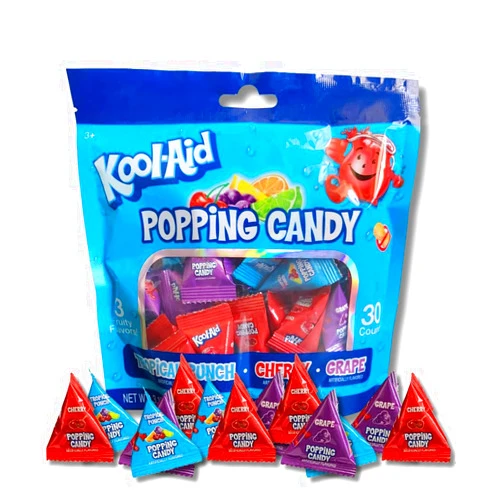 LYZA'S SWEETS & TREATS Kool-Aid Popping Candies - Fizzy Fruit Candy - Cherry, Grape, & Tropical Punch Flavors - 30 Count Bag by Lyza's Sweets & Treats