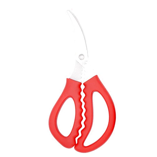 JFSH Kitchen scissors,Stainless Steel Shrimp Scissors,Seafood Scissors, 155X80, Red