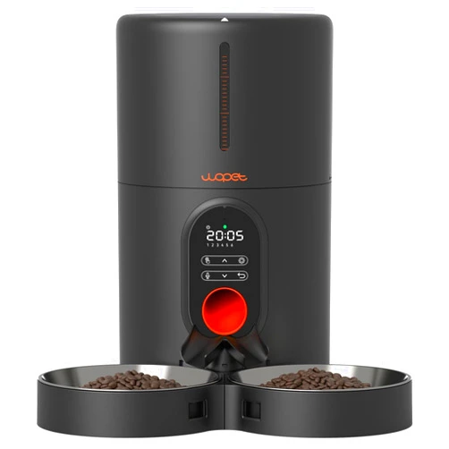 WOPET Automatic Cat Feeders 2 Cats-(𝟮𝟬𝟮𝟰 𝗨𝗽𝗴𝗿𝗮𝗱𝗲) Timed Cat Feeders 10S Voice Recording、Cat Food Dispenser for Dry Food Fresh(1-6Meals /Day) Dual Power Auto Pet Feeder for Indoor Cat&Dog