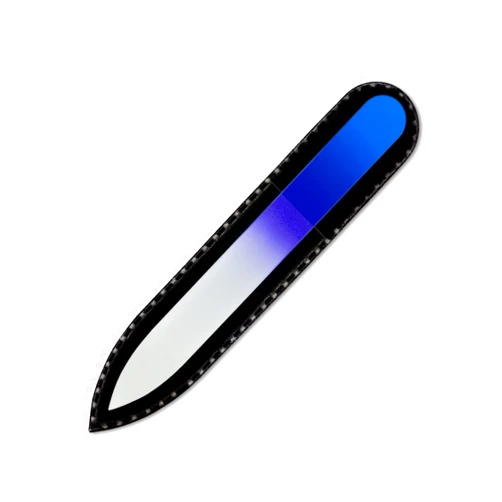 Mont Bleu Rainbow Crystal Nail File in Black Pouch - Small/Purse Size - Czech Tempered Glass - Handmade in Bohemia (Czech Republic)