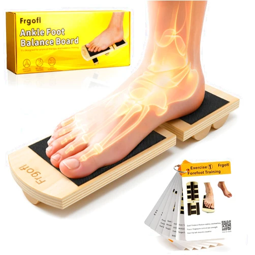 Frgofl Balance Board for Ankle Strengthening & Physical Therapy - Adjustable Single Leg Board for Recovery from Sprains, Plantar Fasciitis | Stability Trainer with Video Guide and Carry Bag