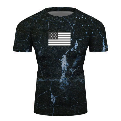 Zimperad USA American Flag Patriotic Rash Guard Compression Shirt BJJ Jiu Jitsu Rashguard - for No-Gi, Gi, & MMA