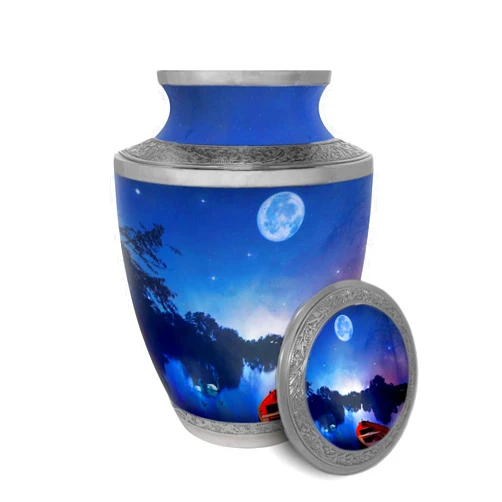 Inspiro, LLC Cremation Urn for Ashes Adult Male Handmade Large Urn Affordable with Elegant Swan Lake Design
