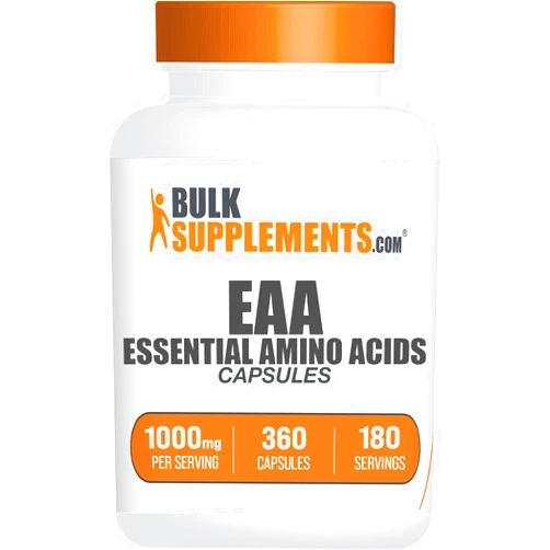 BulkSupplements.com Essential Amino Acids Capsules - EAA Capsules, Essential Amino Acids Supplement, EAAs Amino Acids - EAA Supplements, 2 Capsules per Serving, 180-Day Supply, 360 Capsules
