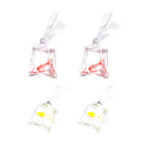 UUYYEO 12 Pcs Resin Goldfish Shape Fish Water Bag Charms Pendants for Earrings Bracelet Jewelry Making