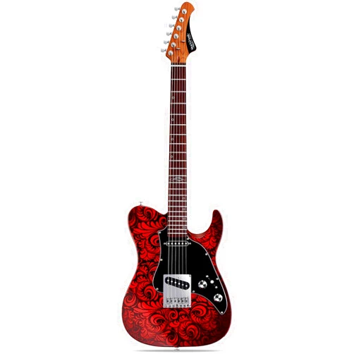 WestCreek Guitars TT-20 Solid Body Electric Guitar, Mahogany Body, Maple Neck, Rosewood Fretboard, Rounded End Frets, Bone Nut, 22 Frets (Red)