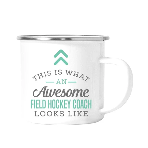 Andaz Press 11oz. Stainless Steel Campfire Coffee Mug Gift, This is What an Awesome Field Hockey Coach Looks Like, 1-Pack, Birthday Gift Ideas Coworker Him Her, Includes Gift Box