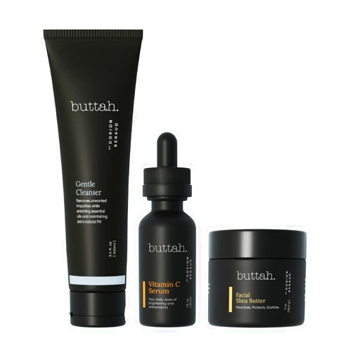 Buttah. by Dorion Renaud Buttah Skin by Dorion Renaud Complete Melanin-Rich Skin Care Kit | Shea Butter, Vitamin C Serum, Facial Cleanser | Organic & Natural | Black-Owned