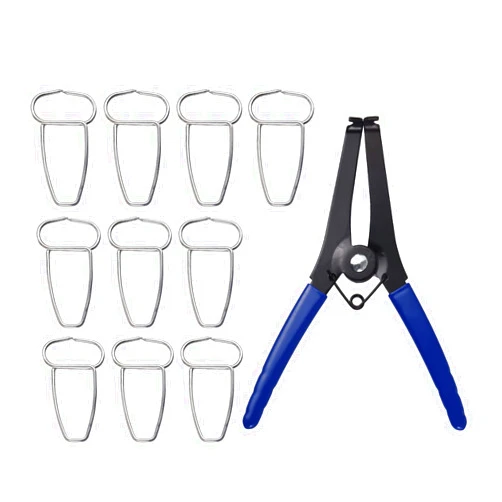 Pretfy Spring Clamp Pliers, with 10 Miter Clamps Woodworking Tool Miter Pliers and Clips, for Frames Moldings Wooden Composite Miter Corners