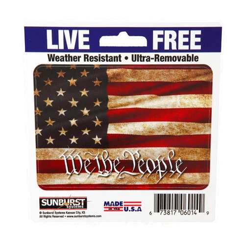 Sunburst Systems 6014 We The People Flag Decal, Ultra Removable, America, American Pride, United States, Constitution, 4.5