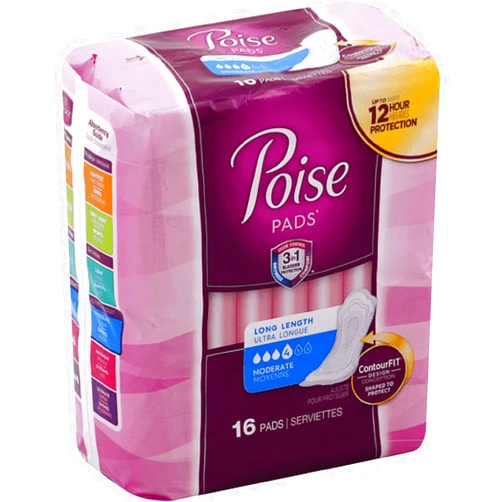 Kimberly-Clark Poise Pads, Moderate Absorbency - Long, Pk/16