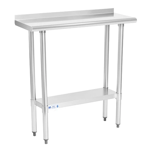 HALLY SINKS & TABLES H Hally Stainless Steel Table for Prep & Work 14 x 36 Inches, NSF Commercial Heavy Duty Table with Undershelf and Backsplash for Restaurant, Home and Hotel