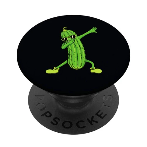 Funny Pickle Cucumber Gifts By SilentSoulArts Dabbing Pickle Dancing Cucumber lover Funny Gift PopSockets PopGrip: Swappable Grip for Phones & Tablets