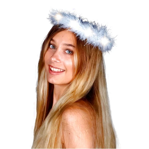 Funcredible Light Up Angel Halo - Angel Halo Headband - Feather Angel Halo Headpiece - Angel Costume for Adults, Teens, Kids