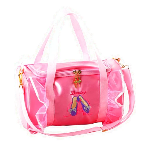 HYOOG Dance bag for kids Lightweight Cute Ballet Bag Gym Travel Duffle Bag for Girls Tutu Dress Bag 3-6 Year Olds Gift for Girls (Pink-ballet shoes)