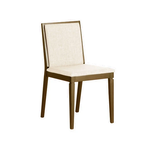Amrapur Overseas Voelkel Classic Collection Dark Oak Finish Dining Chair with Comfortable Fabric Seat - Set of 2 (Dark Oak Finish, Linen)
