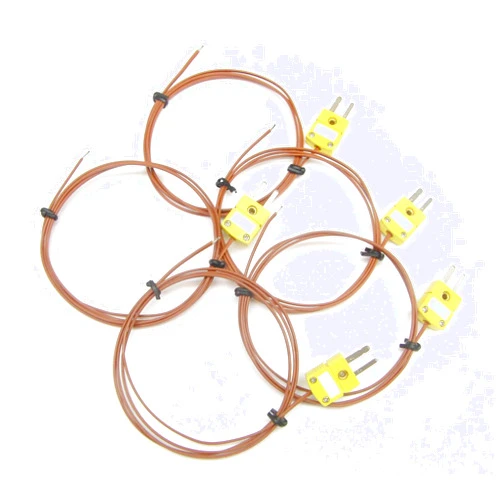 Www.meter-depot.com K-Type Thermocouple Wire PK-1 Temperature Sensor with High Temperature Plastic Insulation (Set of 5)