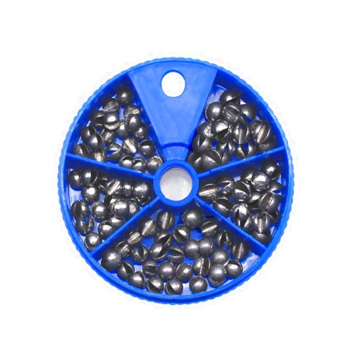 FREGITO Weight Sinkers 100pcs/117PCS/205pcs/250pcs Weight Sinkers 6 Sizes Lead Weights Round Split Shot Sinker Removable Fishing Weights Sinkers