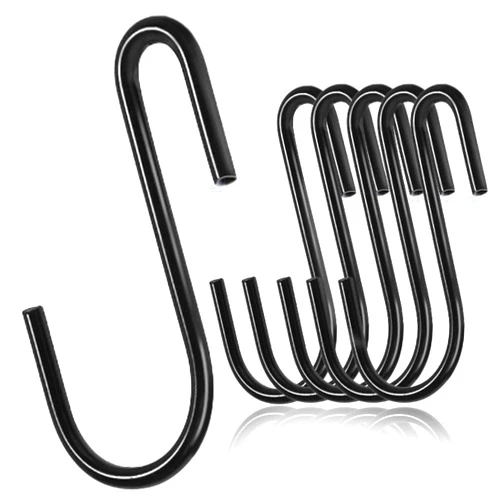 TKYZMS 30 Pcs 2.4 Inch(60MM) Heavy Duty S-Shaped Hook,Black S Hooks for Hanging,Wall Hooks,Curtain Hooks,Siding Hooks,Pot Hooks,shower hooks,S Hook for Hanging Pots,Clothes,Kitchen,Plants,Towels Shaped