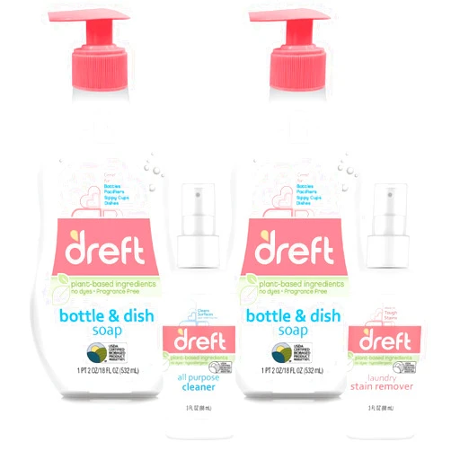Dreft Baby, Bottle and Dish Soap by Dreft, Plus Travel Size All Purpose Spray and Laundry Stain Remover, Hypoallergenic