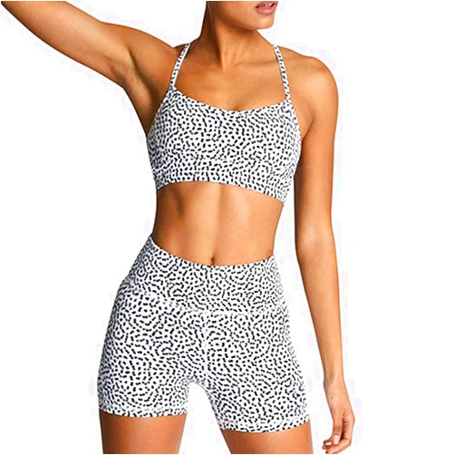 IMEKIS Women's Workout Sets 2 Piece Yoga Outfit High Waisted Biker Shorts Leggings Sports Bra Gym Fitness Clothes Tracksuit