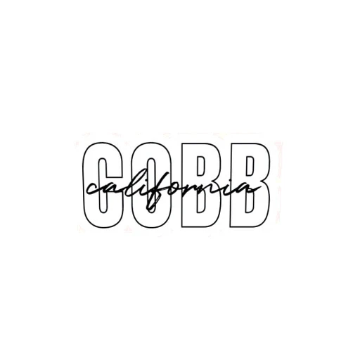 R and R Imports Cobb California Souvenir Vinyl Decal Sticker Clear Script Design 3 Inch