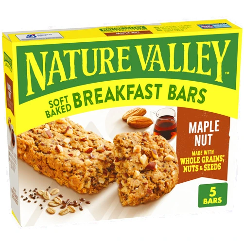 Nature Valley Soft Baked Breakfast Bars, Maple Nut, Morning Snacks, 5 Count, 8.85 oz