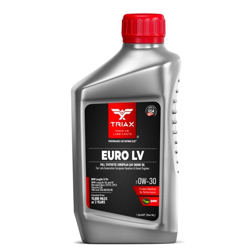 TRIAX Euro LV 0W-30 Full Synthetic PAO Esters Engine Oil Compatible with BMW LL-12+, BMW LL-17+, and Mercedes Benz 229.71 (1 Quart)