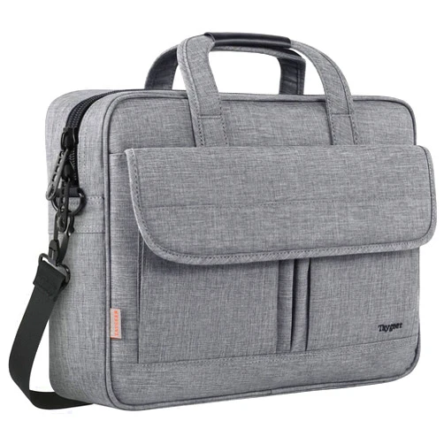 Taygeer Laptop Bag for Women Men, Travel Water Resistant Crossbody Shoulder Bag for Business Office, Premium Professional 15.6 Inch Laptop Case, Portable Briefcase Attache Bag for 15.6 Laptops,Grey